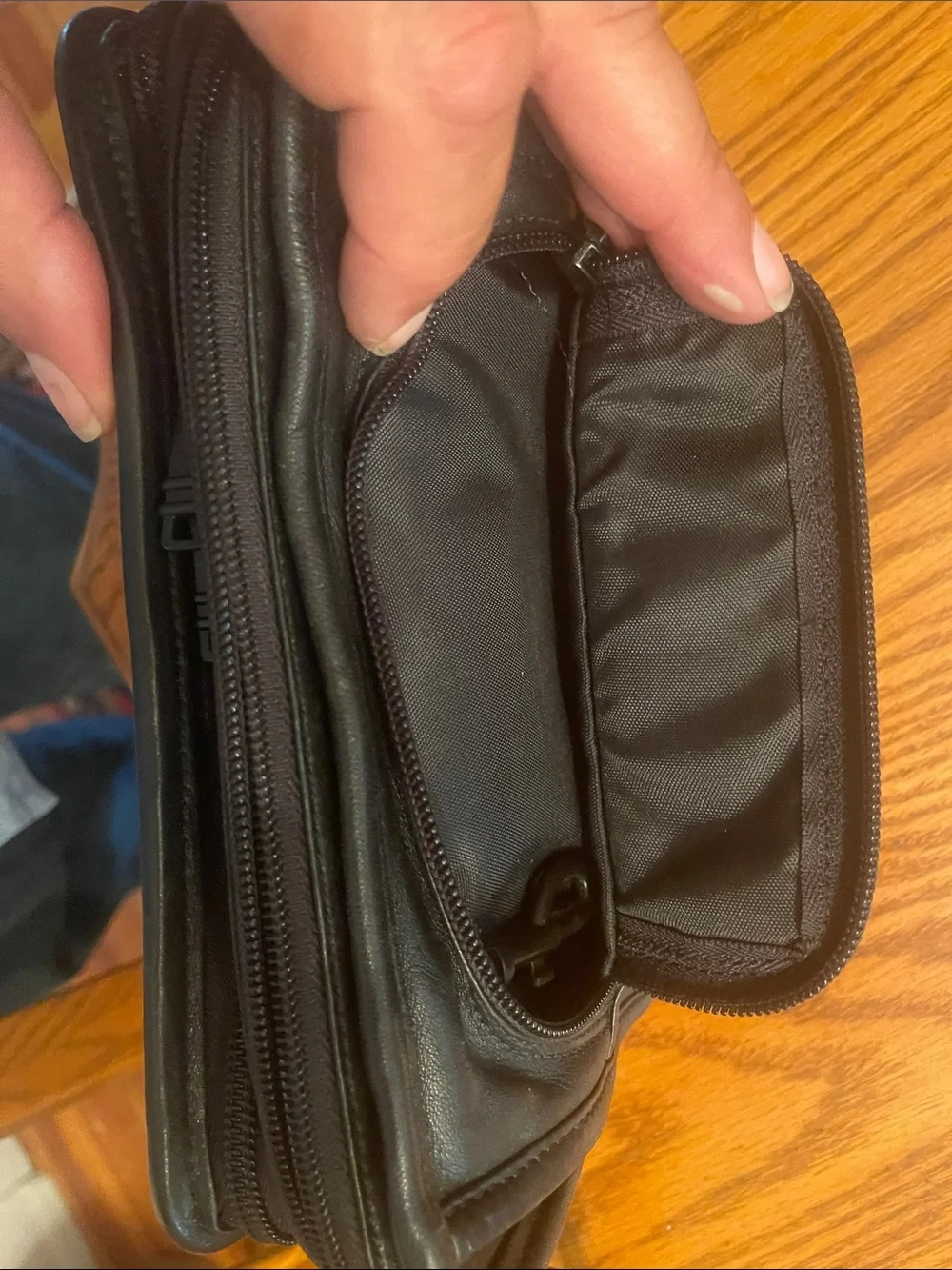 Tumi Black Leather Wristlet Organizer